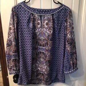 cleo Purple Paisley & Geometric Tunic Top